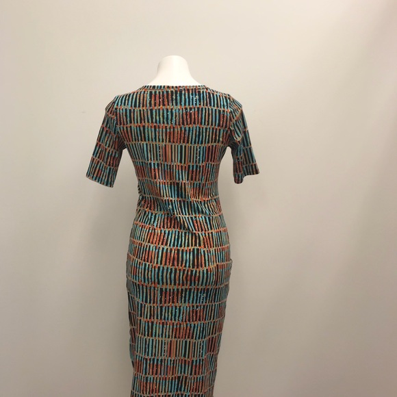 LuLaRoe Julia Print Short Sleeve Dress Sz. S - Picture 13 of 14
